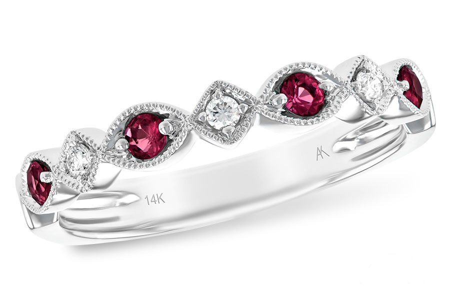 E129-48045: LDS WED RG .20 RUBY .26 TGW
