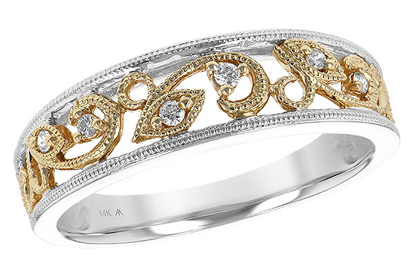 E224-06208: LDS WED RG WG SHANK/YG INSERT .05 TW