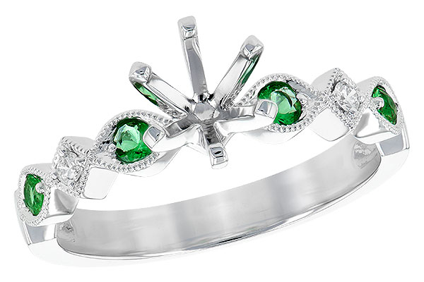 E226-75326: LDS SEMI DIA RG .12 EMERALD .16 TGW