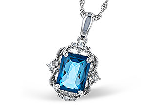 E309-48945: NECK 1.68 LONDON BLUE TOPAZ 1.73 TGW (8x6MM LBT)