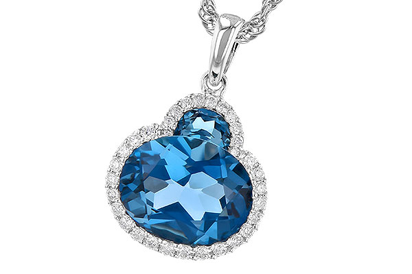 E309-52626: NECK 2.86 LONDON BLUE TOPAZ 3.00 TGW (10X8 OVAL)