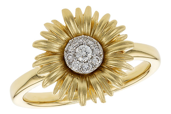 E310-40808: F310-39881 WITH YG & PETALS / WG SETTING .10 TW