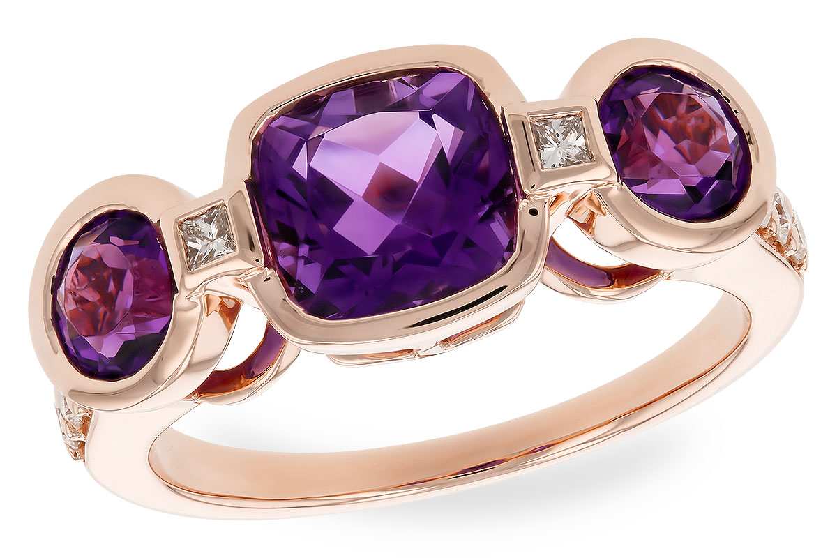 E310-42554: LDS RG 2.25 TW AMETHYST 2.50 TGW (7MM CUSHION)