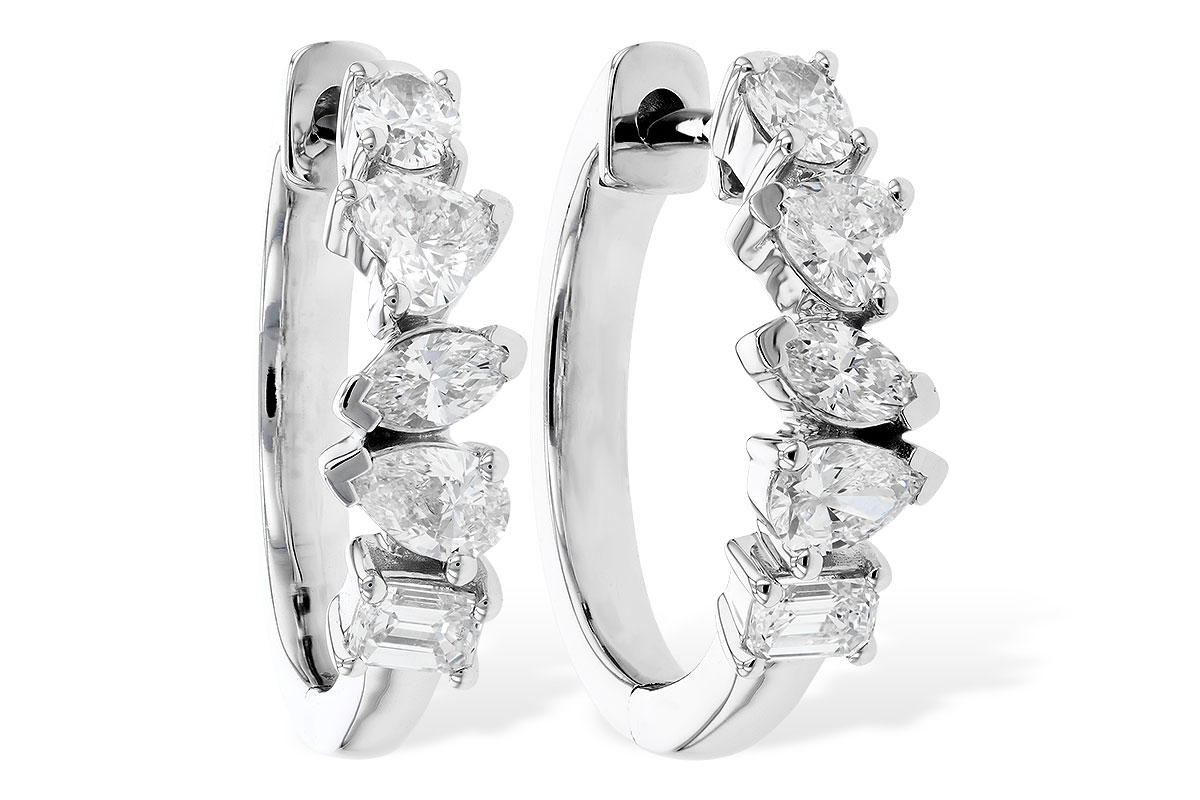 E310-43508: EARRINGS .70 TW FANCY CUT DIAS