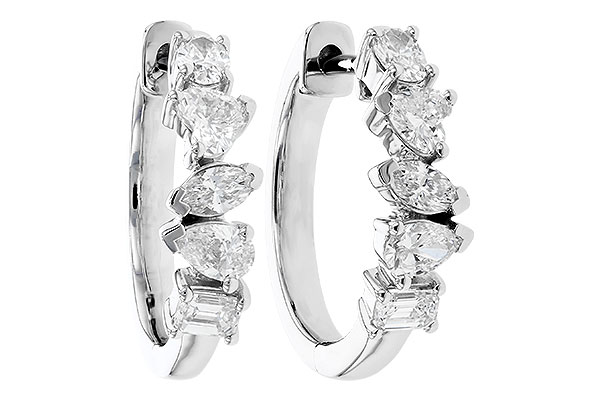 E310-43508: EARRINGS .70 TW FANCY CUT DIAS