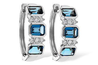 E311-29890: EARRINGS 1.37 TW LONDON BLUE TOPAZ 1.48 TGW