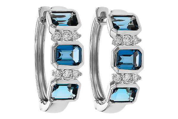 E311-29890: EARRINGS 1.37 TW LONDON BLUE TOPAZ 1.48 TGW
