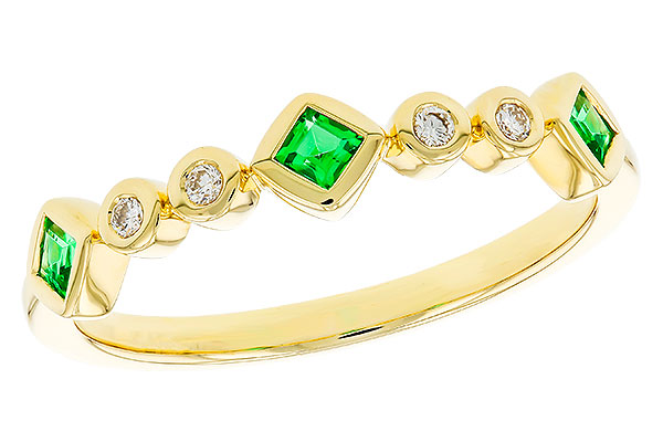 E311-32626: LDS WED RG .14 TW EMERALD .19 TGW