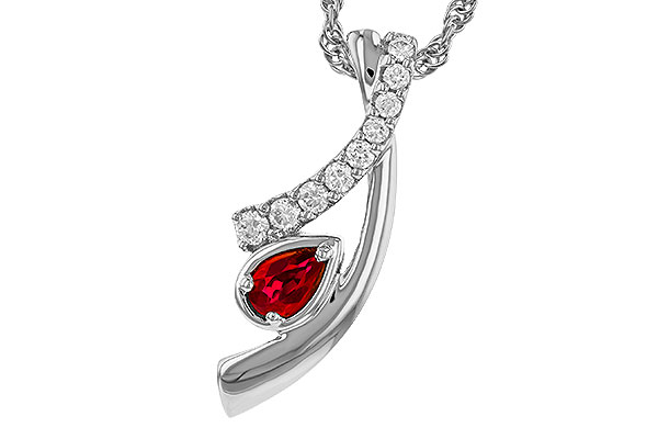 E311-33463: NECKLACE .21 RUBY .38 TGW (5x3 RUBY)
