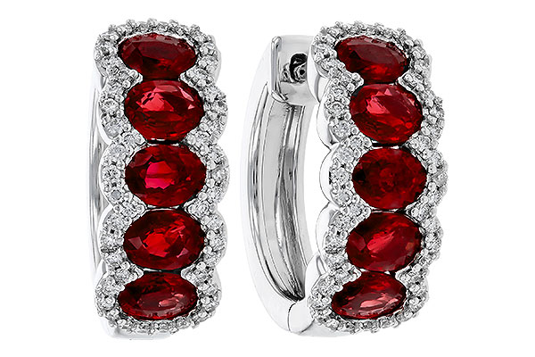 E311-34454: EARRINGS 2.20 TW RUBY 2.45 TGW