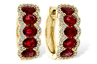 E311-34454: EARRINGS 2.20 TW RUBY 2.45 TGW