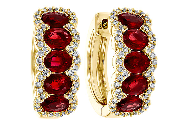 E311-34454: EARRINGS 2.20 TW RUBY 2.45 TGW