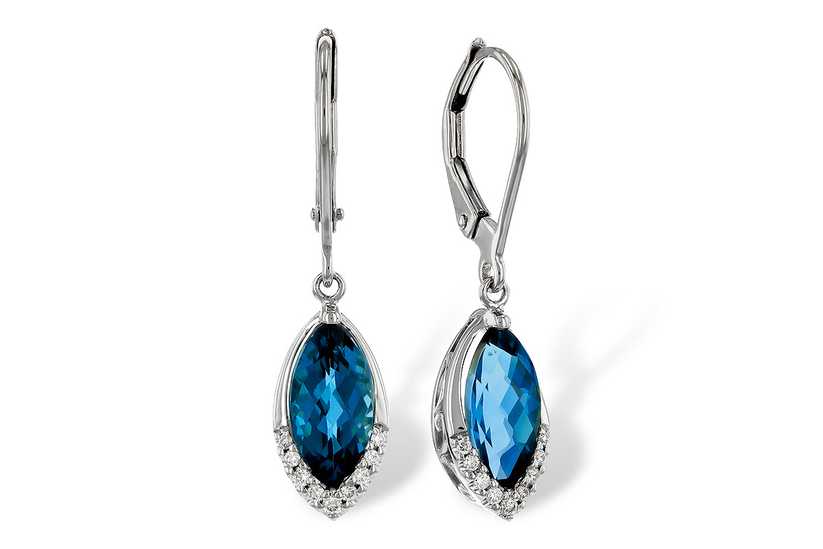 E311-35363: EARR 2.42 TW LONDON BLUE TOPAZ 2.50 TGW (9x5MM MQ)
