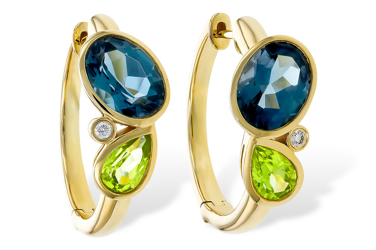 E311-36245: EARRINGS 2.97 SEMI-PREC (PER,LBT) 3.00 TGW