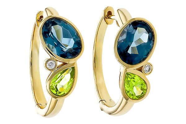 E311-36245: EARRINGS 2.97 SEMI-PREC (PER,LBT) 3.00 TGW