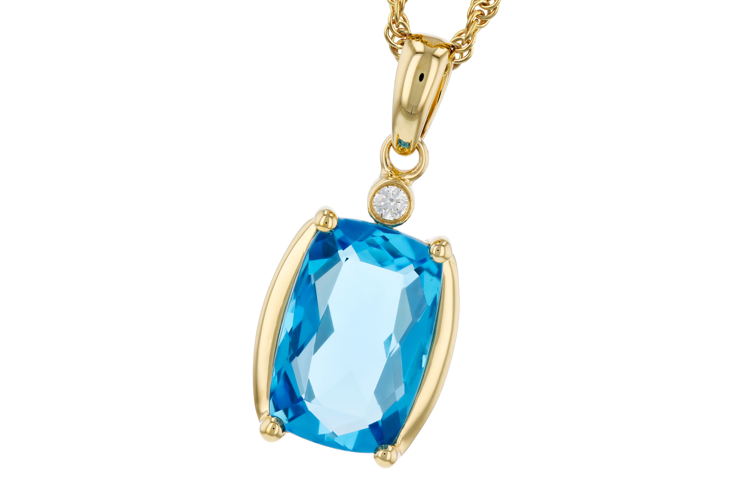 E312-20745: NECKLACE 2.88 BLUE TOPAZ 2.90 TGW (11x7MM BT)