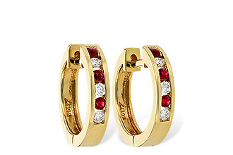 F037-67099: EARRINGS .16 RUBY .26 TGW