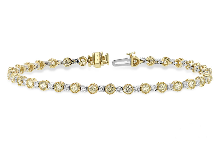 F224-99835: BRACELET 2.22 YELLOW DIA 3.04 TW