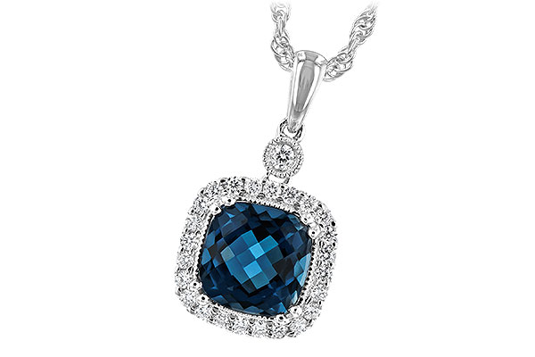 F225-83463: NECK 1.63 LONDON BLUE TOPAZ 1.80 TGW (7MM LBT)