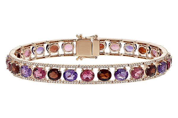 F225-84390: BRACELET 14.94 SEMI PREC (AMY,GT,PT) 15.95 TGW