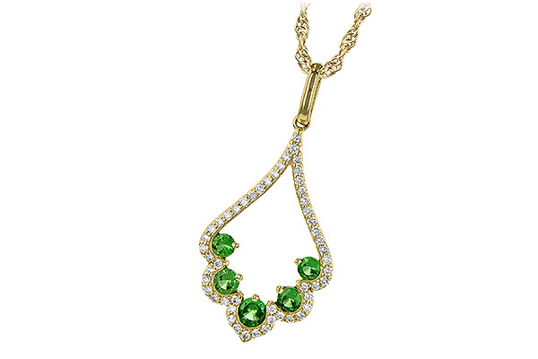 F226-73490: NECK .34 GREEN GARNET .53 TGW