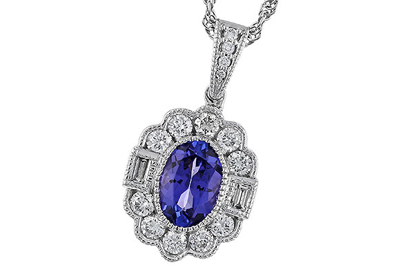 F311-28972: NECKLACE .80 TANZANITE 1.15 TGW (7x5MM OV)