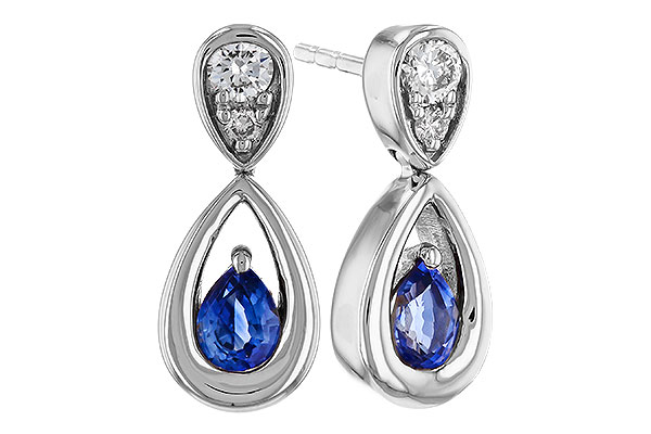 F311-30772: EARRINGS .42 SAPPHIRE .54 TGW (4x3 SAPP)