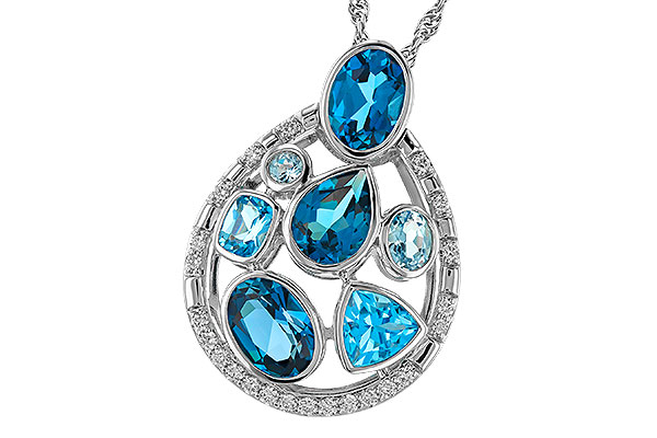 F311-33499: NECKLACE 3.23 TW BLUE TOPAZ 3.38 TGW