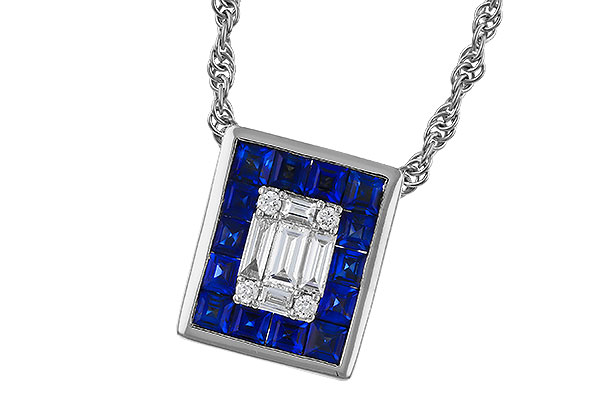 F311-35326: NECKLACE .84 SAPPHIRE TW 1.02 TGW