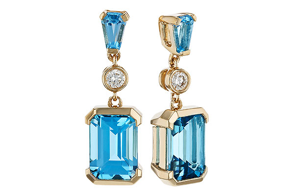 F311-35335: EARRINGS 2.37 TW BLUE TOPAZ 2.44 TGW