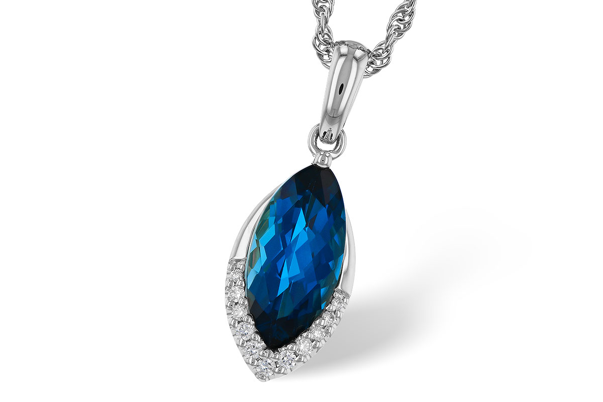 F311-35363: NECK 2.14 LONDON BLUE TOPAZ 2.20 TGW (12x6MM MQ)