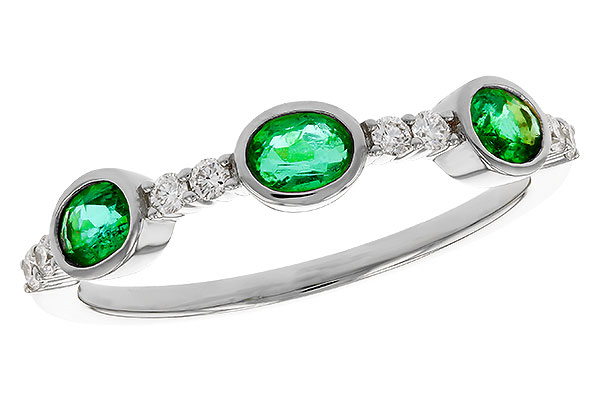 F311-36190: LDS WEDDING RG .46 TW EMERALD .58 TGW