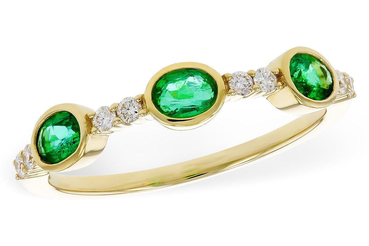 F311-36190: LDS WEDDING RG .46 TW EMERALD .58 TGW