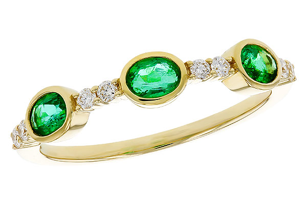 F311-36190: LDS WEDDING RG .46 TW EMERALD .58 TGW