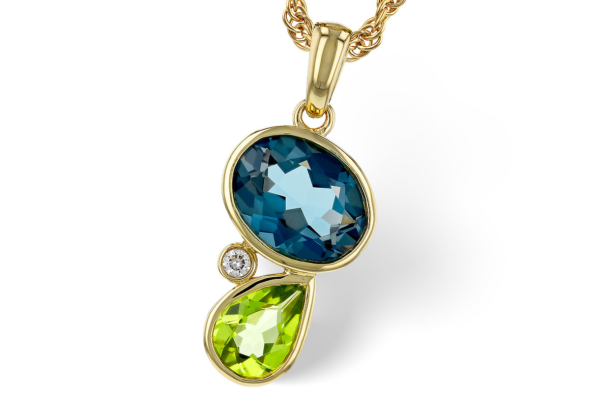 F311-36226: NECKLACE 2.43 SEMI-PREC (PER,LBT) 2.45 TGW