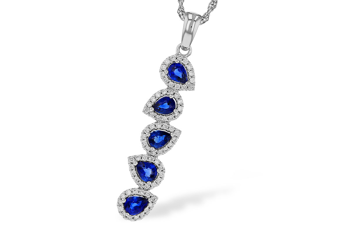F311-36272: NECKLACE .95 TW SAPPHIRE 1.19 TGW