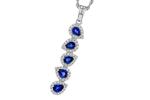 F311-36272: NECKLACE .95 TW SAPPHIRE 1.19 TGW