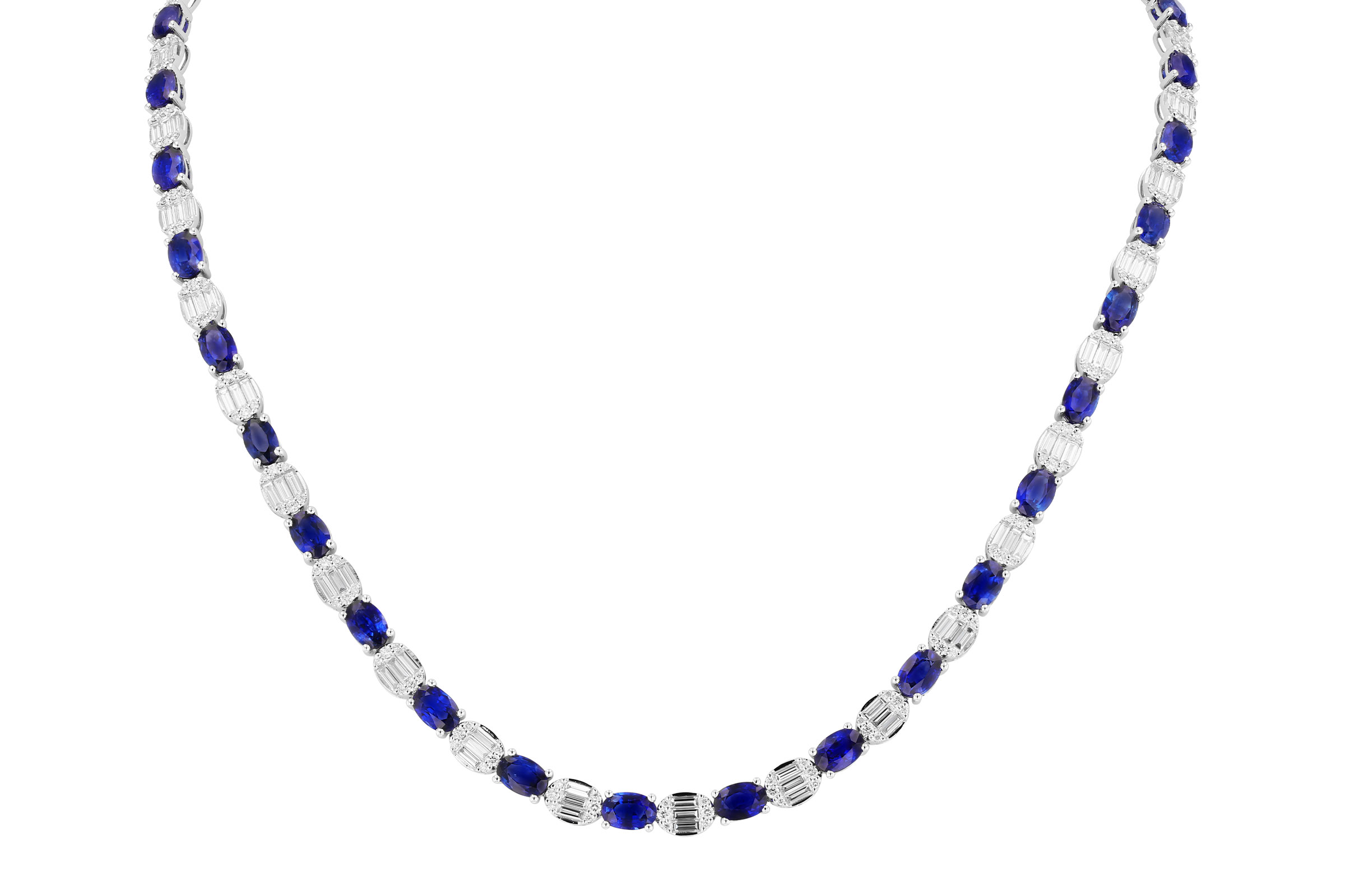 F312-20735: NECKLACE 17.68 TW SAPPHIRE 21.82 TGW (17")