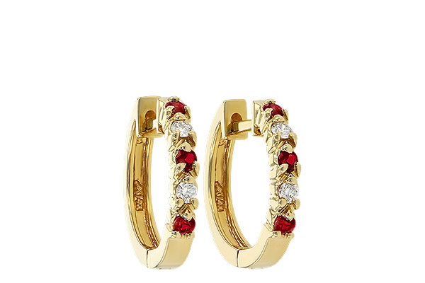G037-67117: EARRINGS .17 RUBY .26 TGW