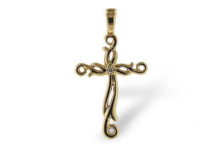 G043-13499: CROSS PENDANT .01 BR