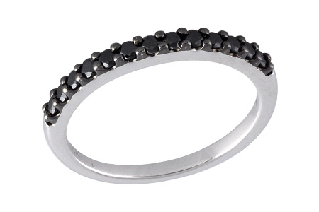 G222-21708: LDS WED RG .29 BLK DIAS TW