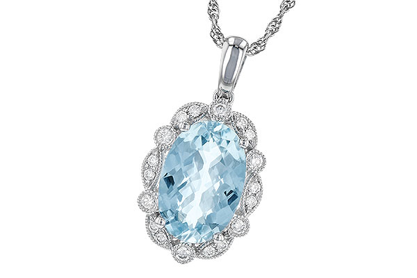 G226-78944: NECKLACE 2.40 AQUA 2.57 TGW (12x8MM AQ)