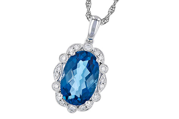 G309-54417: NECK 3.60 LONDON BLUE TOPAZ 3.77 TGW (12x8MM LBT)