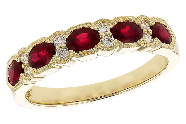 G310-42590: LDS WED RG .88 TW RUBY 1.00 TGW (4x3MM RUBY)