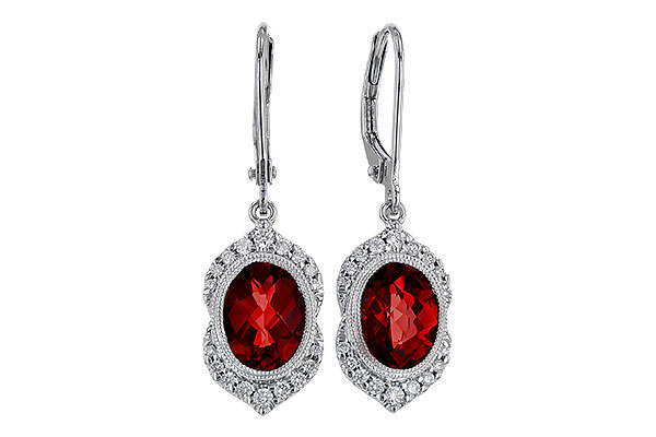 G311-28026: EARRING 3.06 GARNET 3.25 TGW