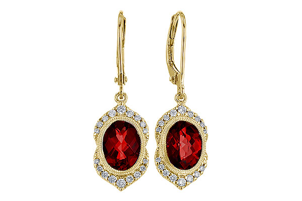 G311-28026: EARRING 3.06 GARNET 3.25 TGW
