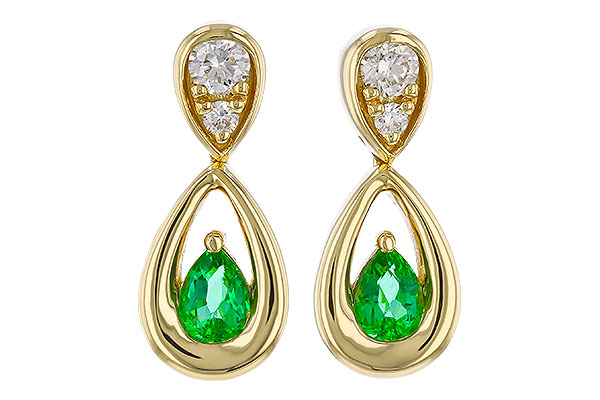 G311-31690: EARRINGS .20 EMERALD .32 TGW (4x3 EMER)