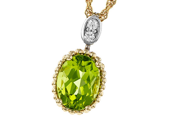 G311-35344: NECKLACE 1.22 PERIDOT 1.25 TGW (8x6MM OV)