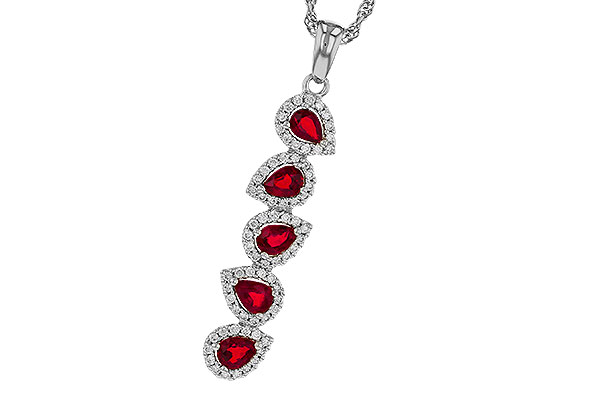G311-36272: NECKLACE .90 TW RUBY 1.14 TGW