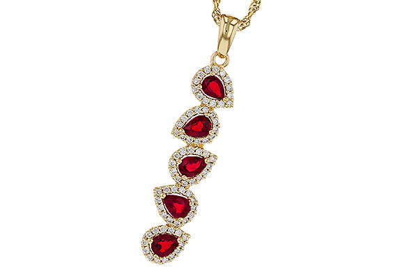 G311-36272: NECKLACE .90 TW RUBY 1.14 TGW